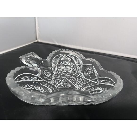 EAPG US Glass Comet in the Stars Olive/BonBon Dish/triangular Candy Dish - Picture 3 of 6